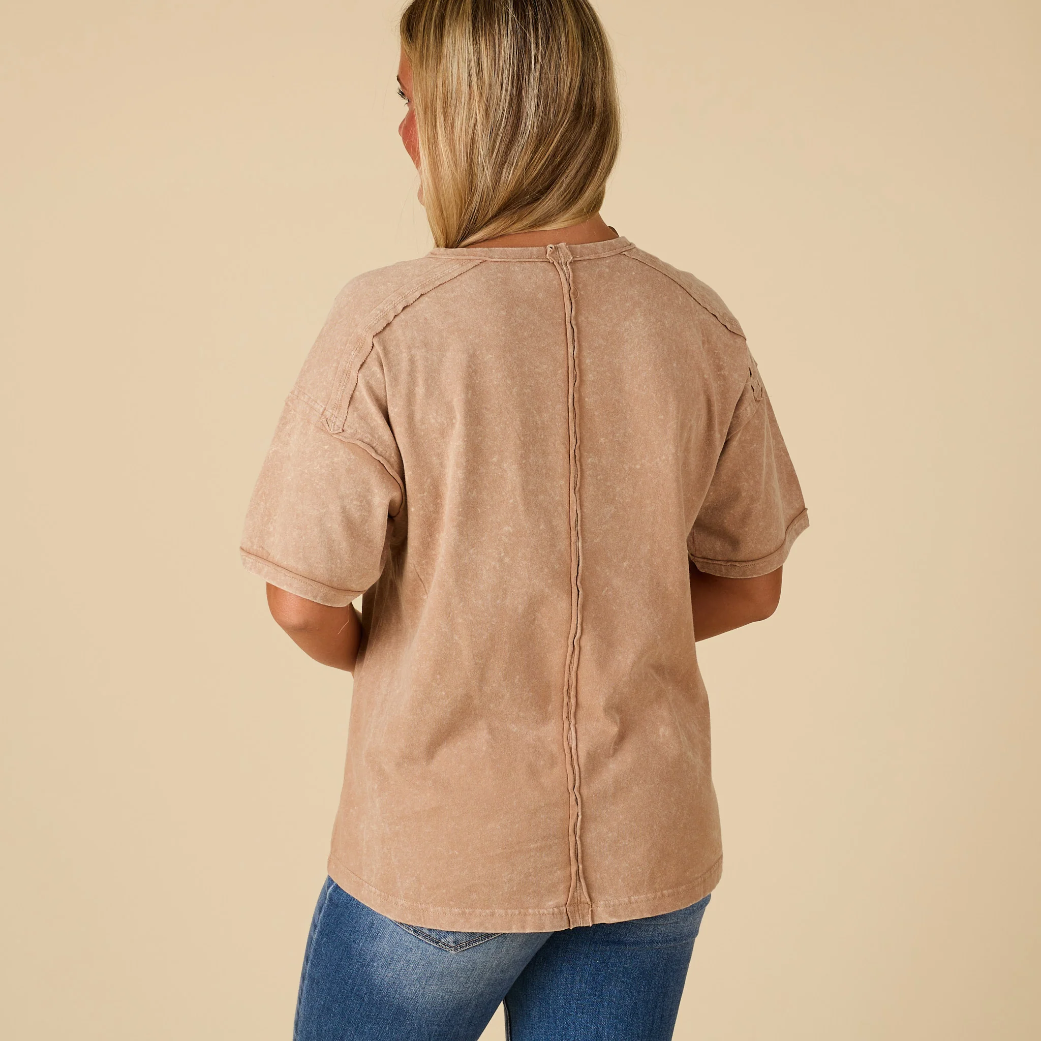 Short Sleeve Pocket Back Seam Top - Image 11