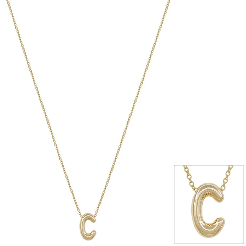 Bubble Initial Letter Necklace - Image 3
