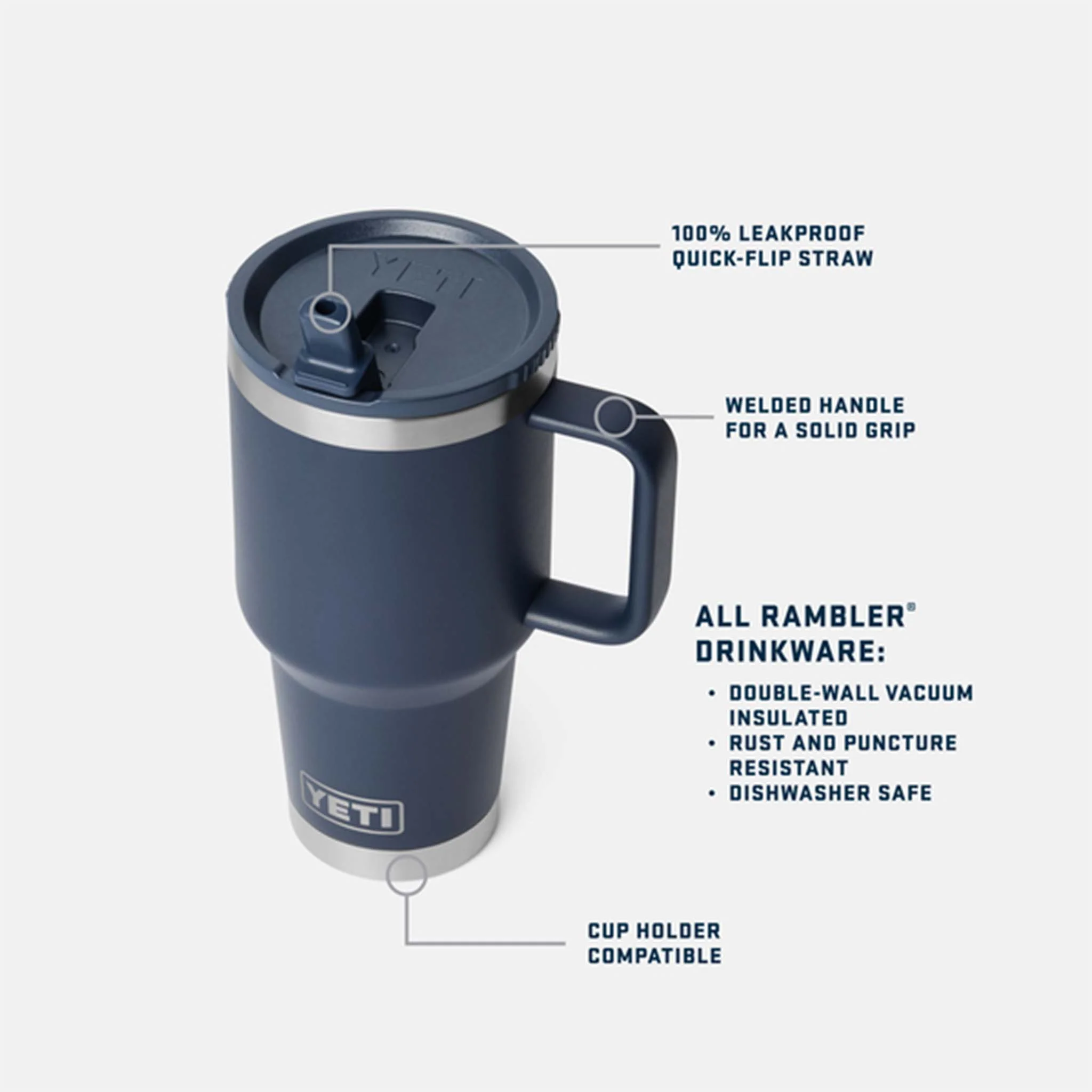 Cape Taupe 30oz Travel Straw Mug - Image 7