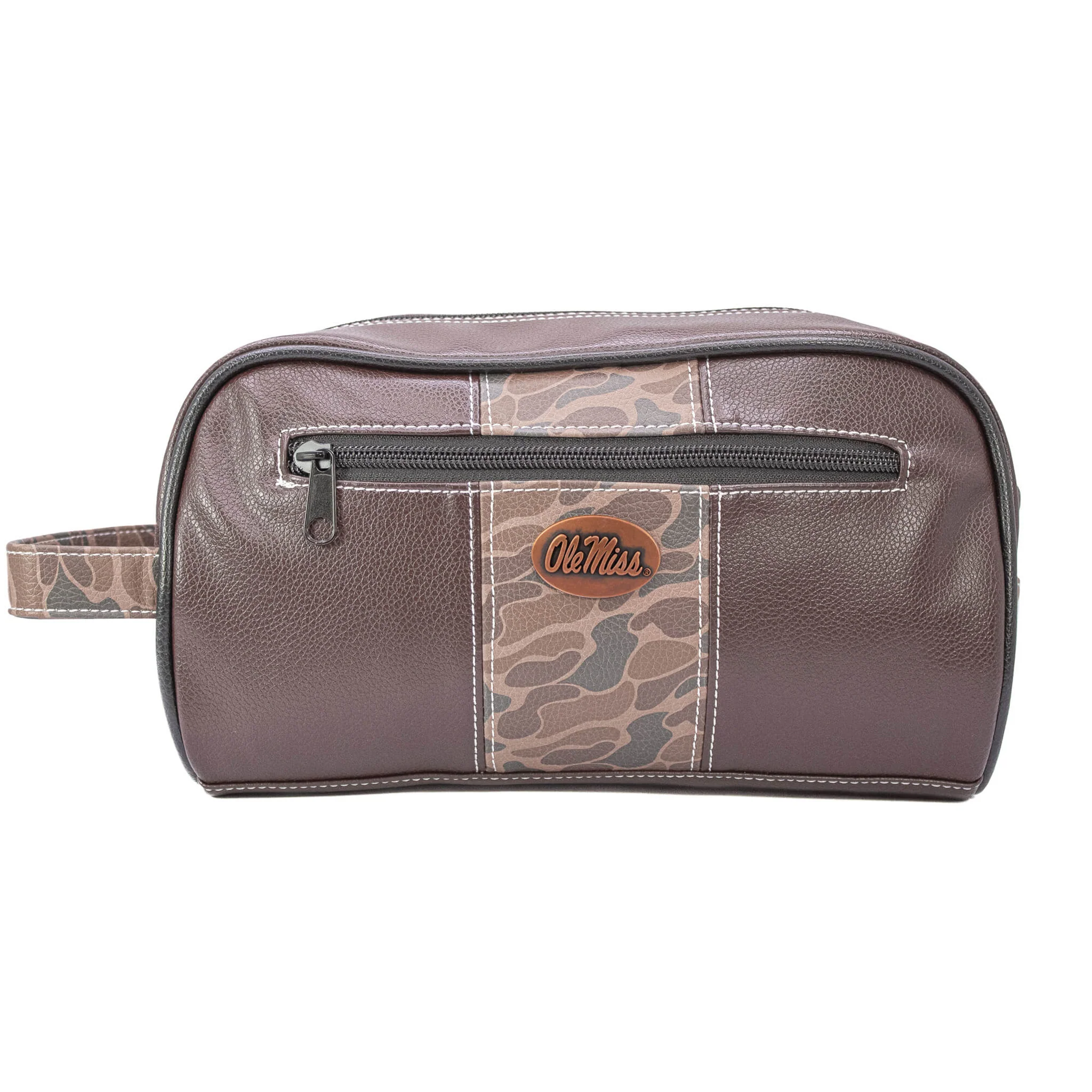 Ole Miss Leather Dopp Kit